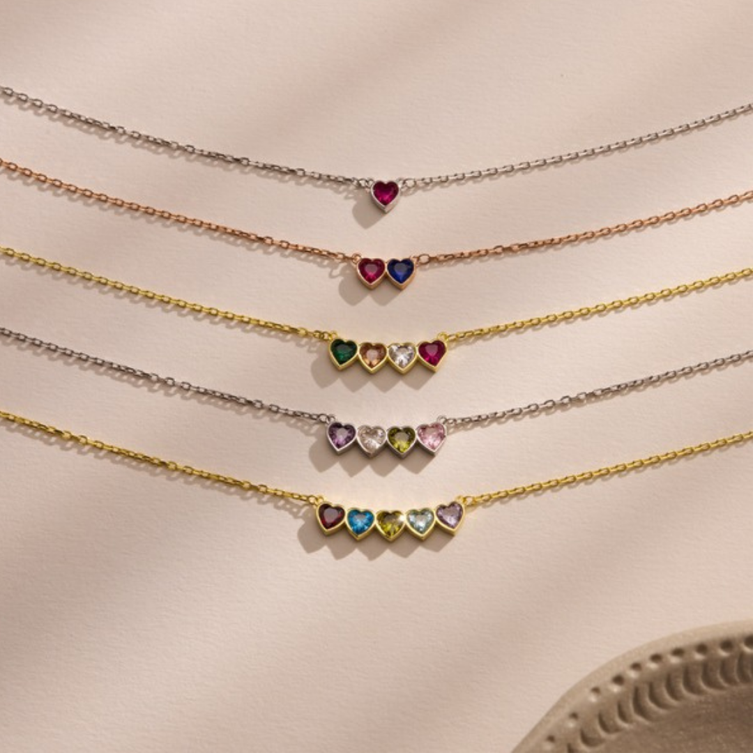 HEART BIRTHSTONE KOLYE
