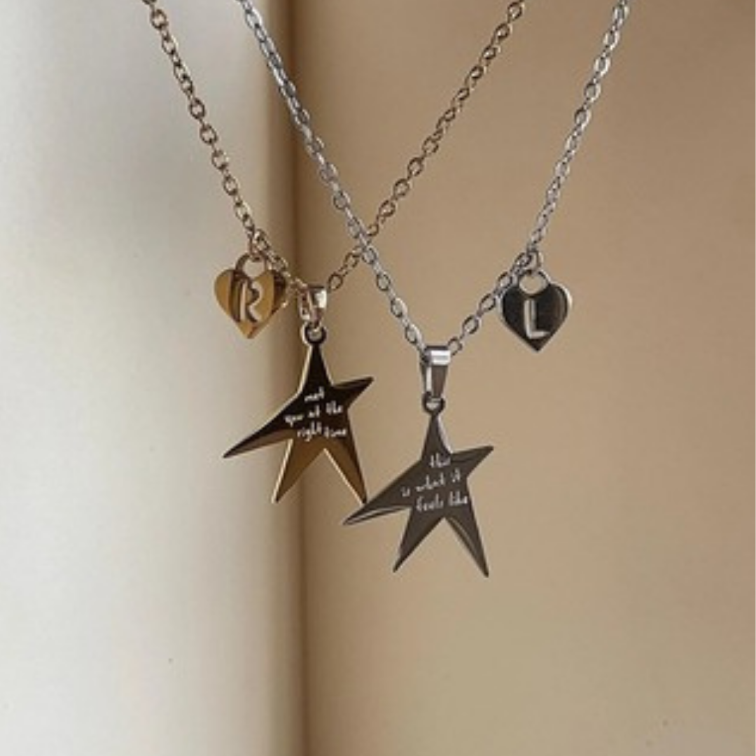 STAR & INITIALS DOUBLE PENDANT KOLYE