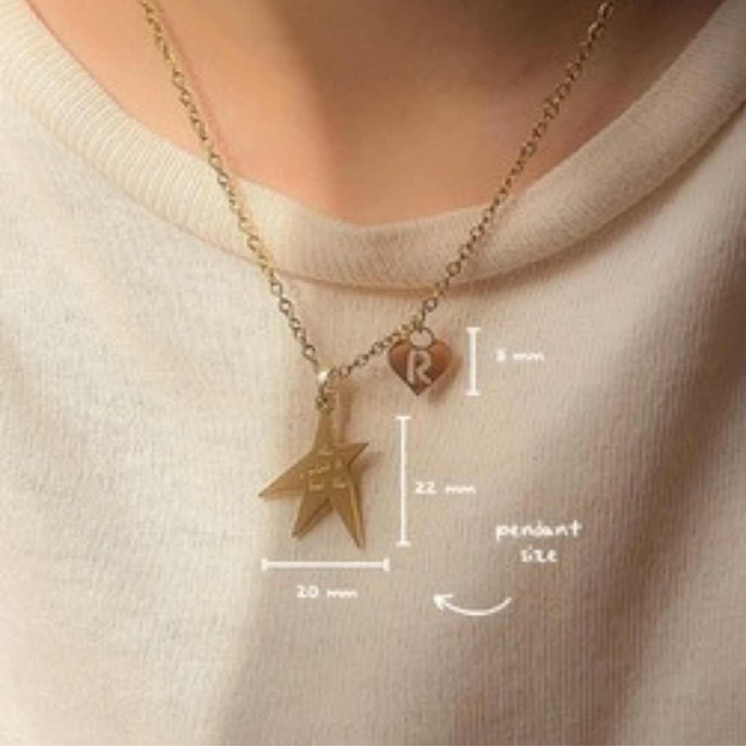 STAR & INITIALS DOUBLE PENDANT KOLYE