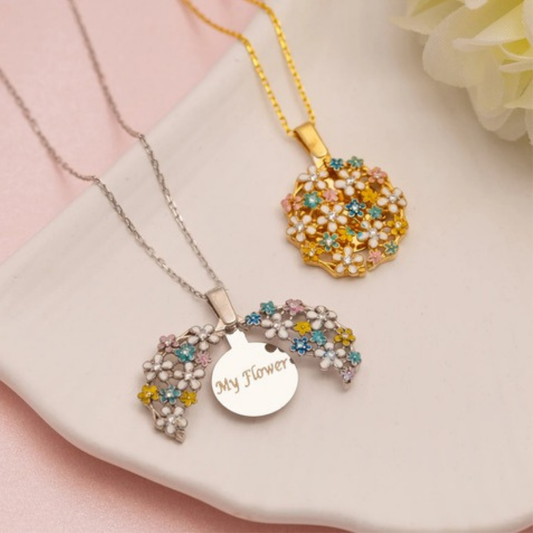 Openable Flower Name Necklace
