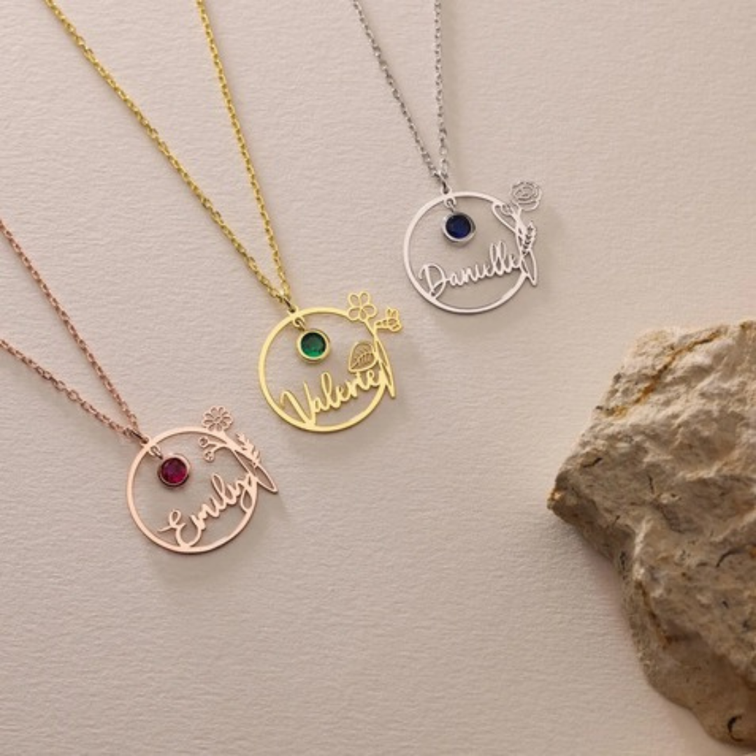 FLOWER WITH BIRTHSTONE NAME KOLYE