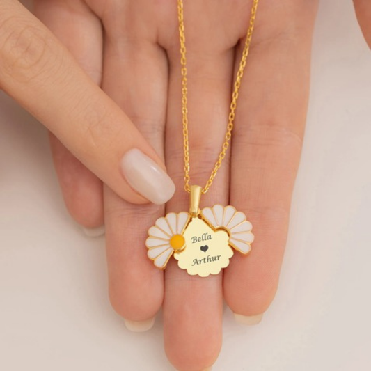 Openable Daisy Name Necklace