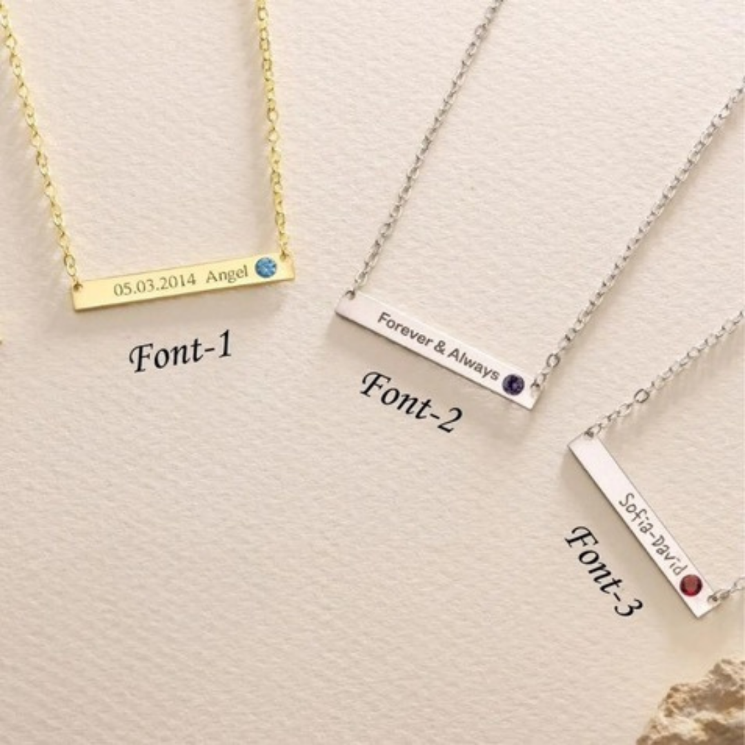 BAR WITH BIRTHSTONE KOLYE