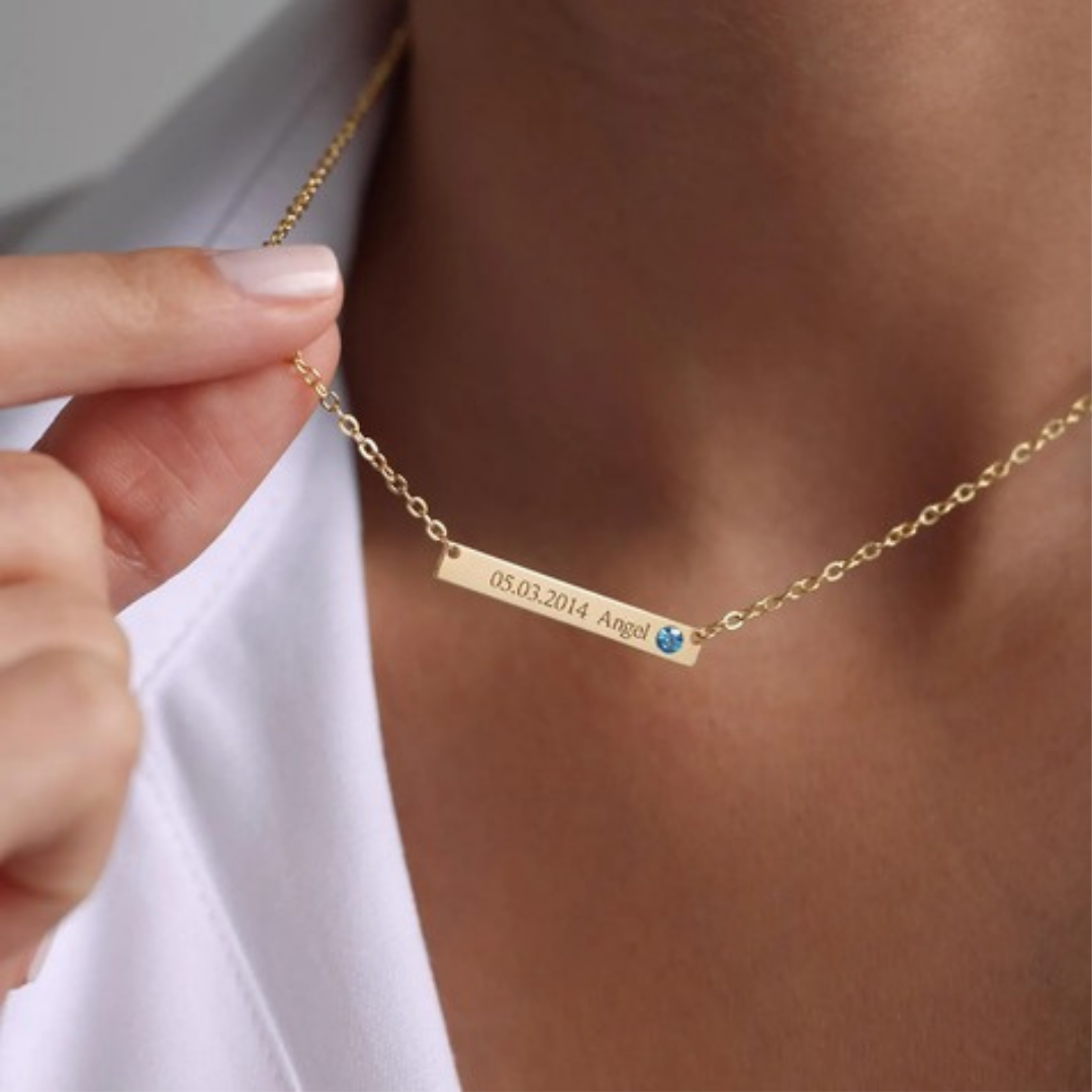 BAR WITH BIRTHSTONE KOLYE