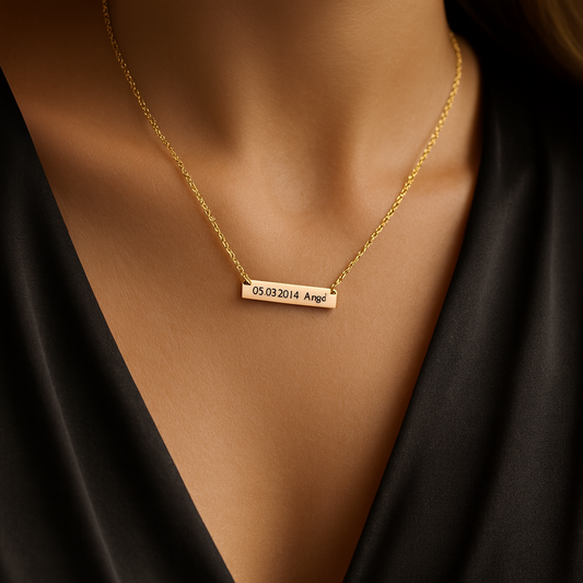 BAR WITH BIRTHSTONE NECKLACE