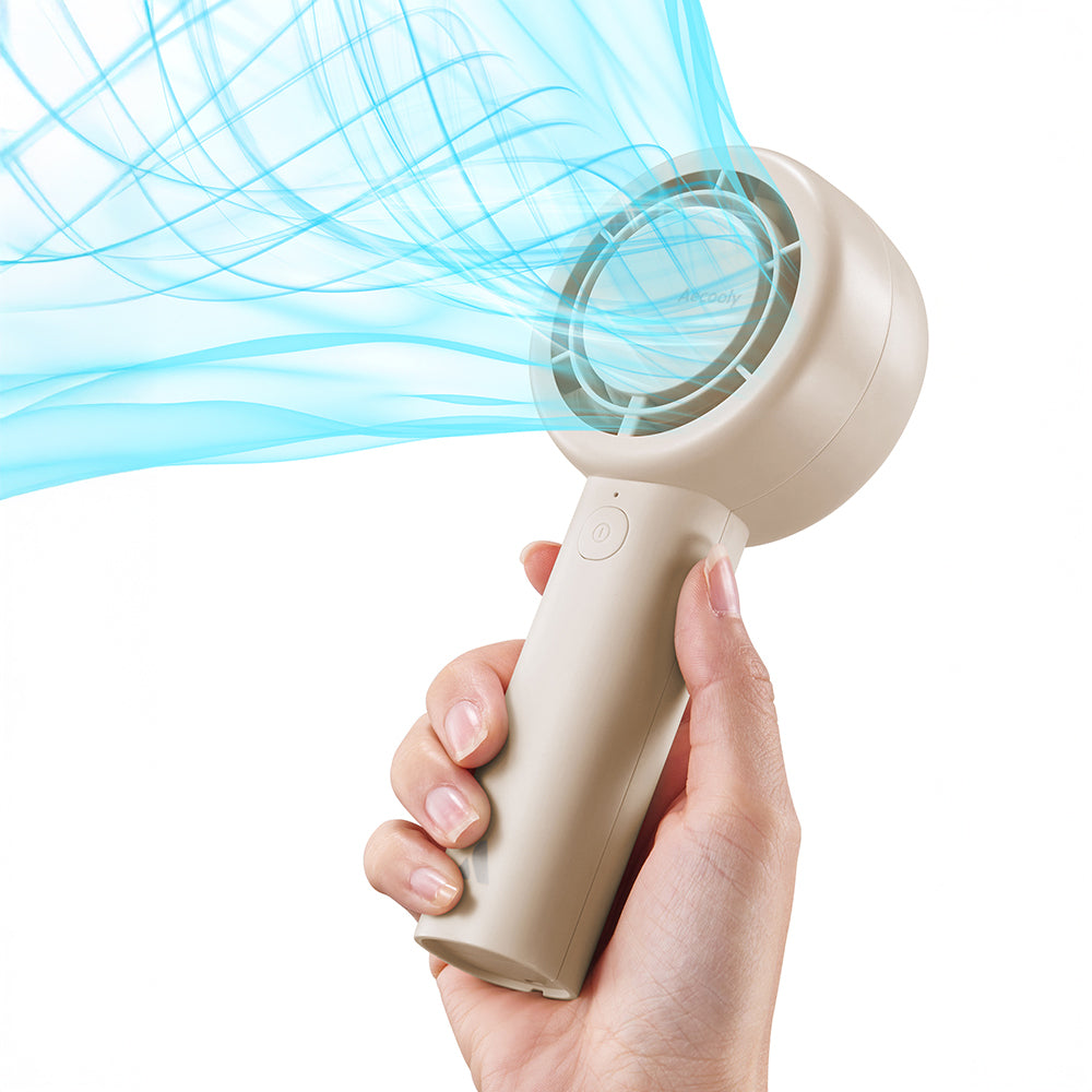 Aecooly PB01 İç Spiralli Çift Halka Hava Akışı Teknolojili 5 Kademeli Portatif Soğutucu El Fanı Pembe
