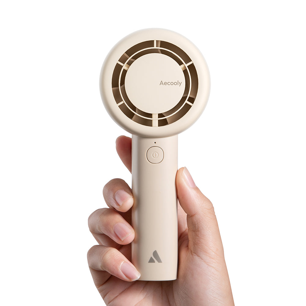 Aecooly PB01 İç Spiralli Çift Halka Hava Akışı Teknolojili 5 Kademeli Portatif Soğutucu El Fanı Pembe