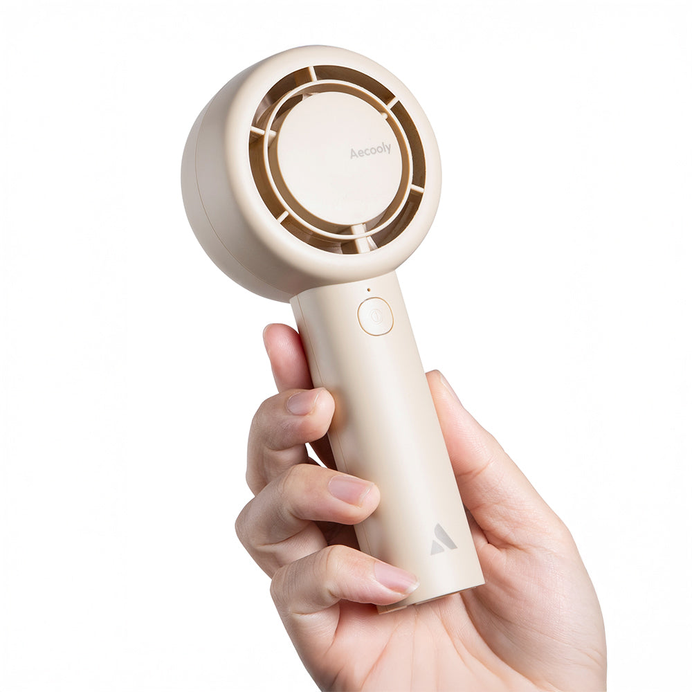 Aecooly PB01 İç Spiralli Çift Halka Hava Akışı Teknolojili 5 Kademeli Portatif Soğutucu El Fanı Pembe