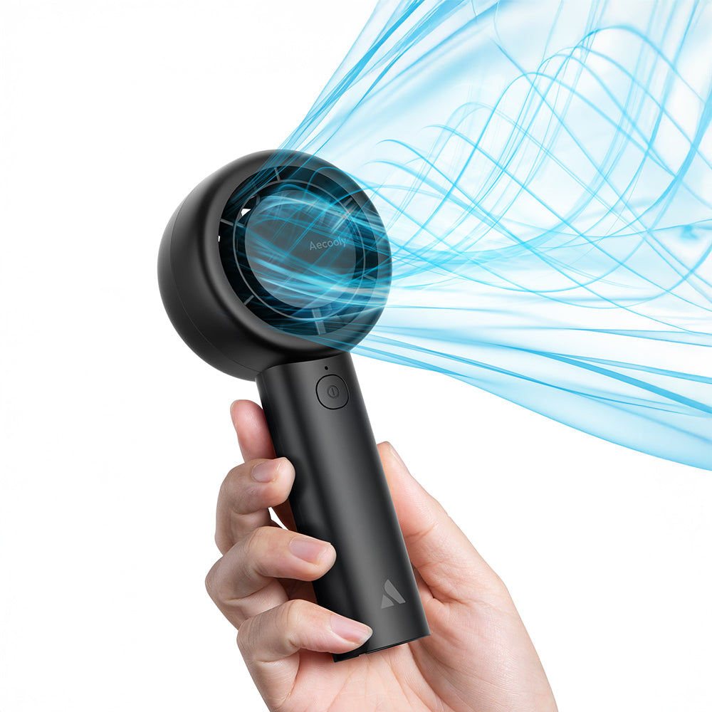 Aecooly PB01 İç Spiralli Çift Halka Hava Akışı Teknolojili 5 Kademeli Portatif Soğutucu El Fanı Pembe