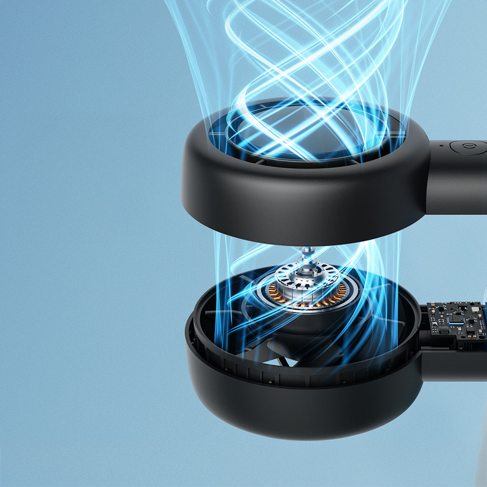 Aecooly PB01 İç Spiralli Çift Halka Hava Akışı Teknolojili 5 Kademeli Portatif Soğutucu El Fanı Bej