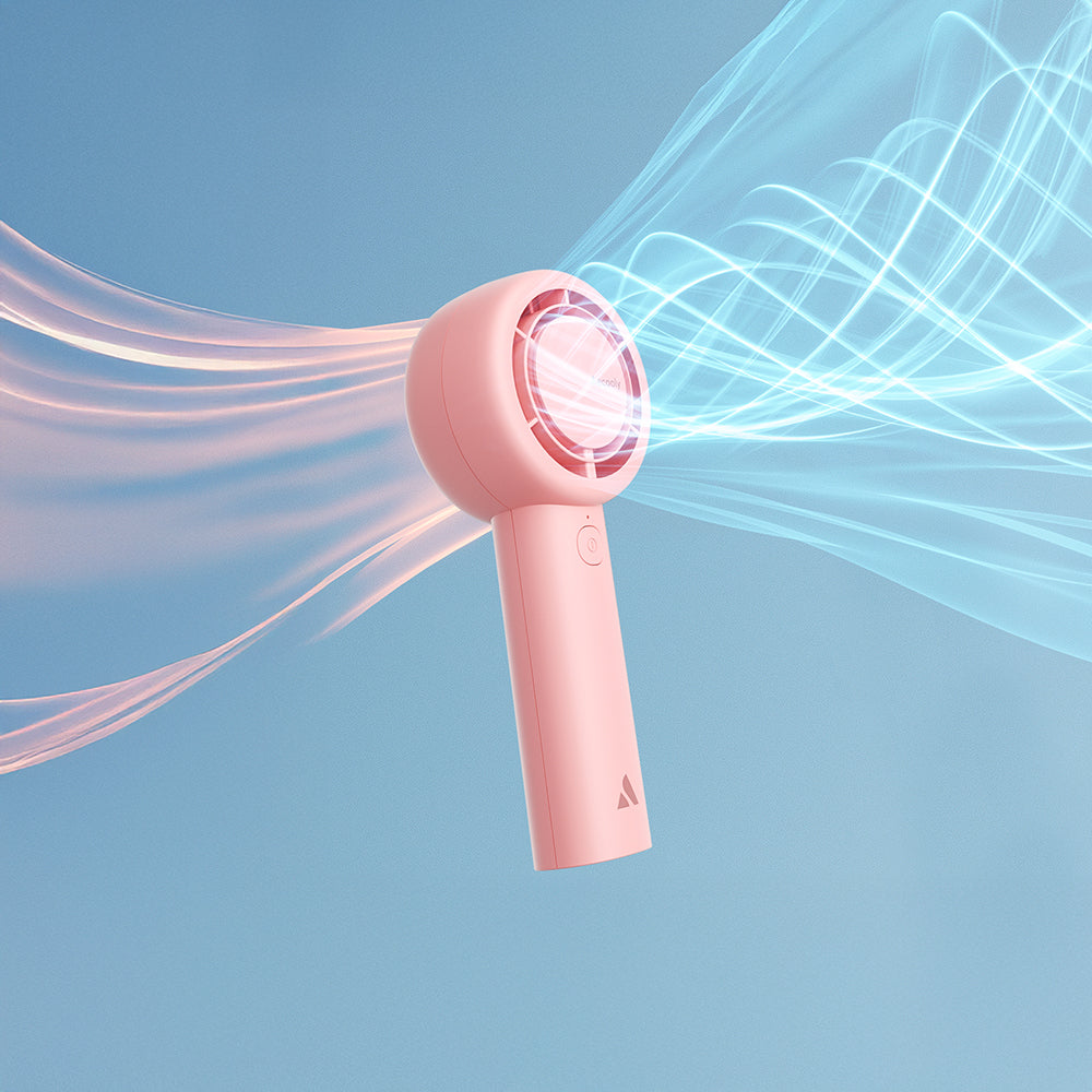 Aecooly PB01 İç Spiralli Çift Halka Hava Akışı Teknolojili 5 Kademeli Portatif Soğutucu El Fanı Siyah