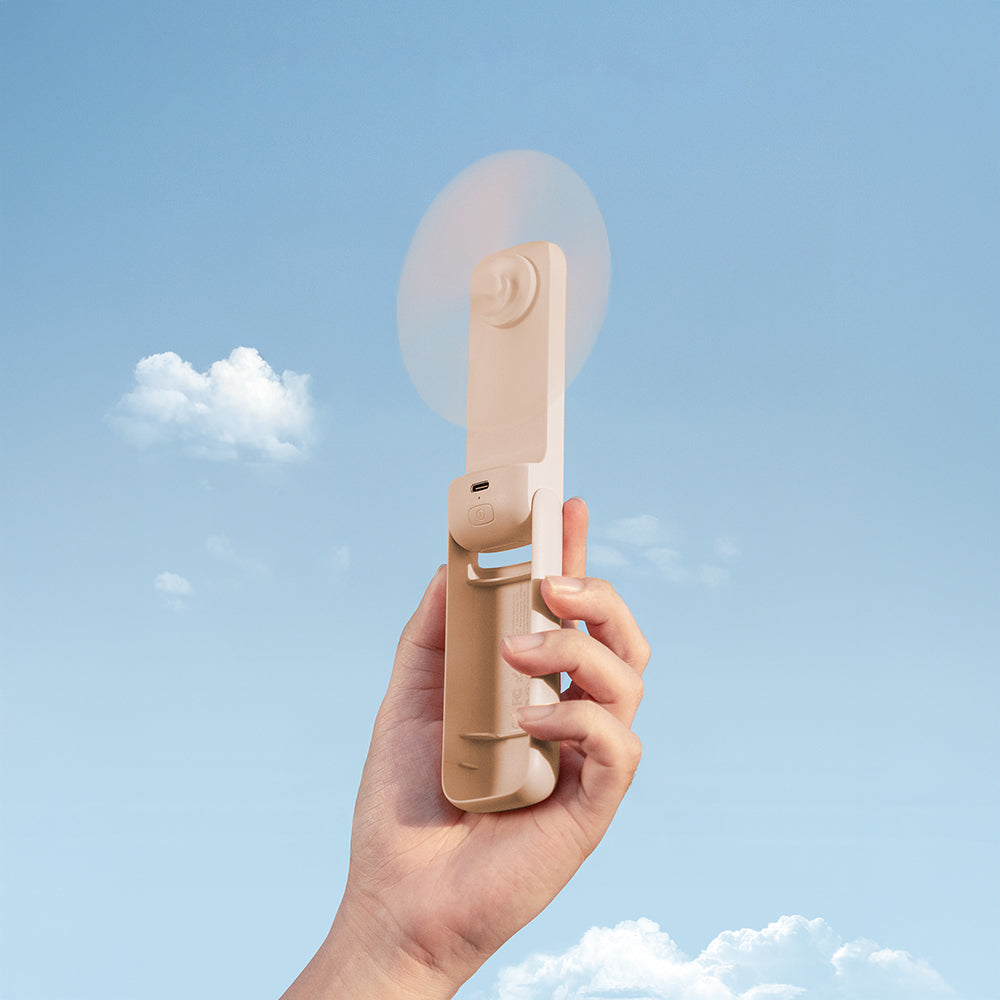 Aecooly PF01 Foldable 3-Stage Portable Cooling Hand Fan Beige