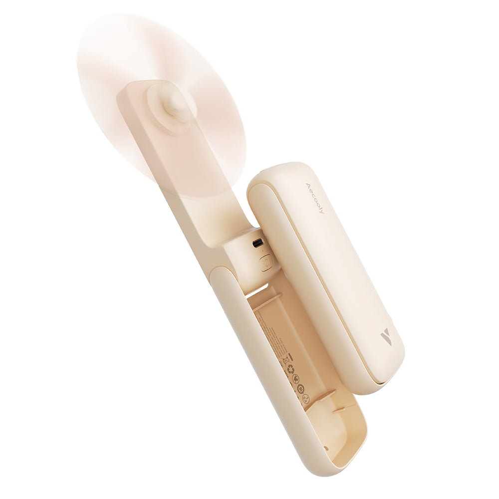 Aecooly PF01 Foldable 3-Stage Portable Cooling Hand Fan Beige