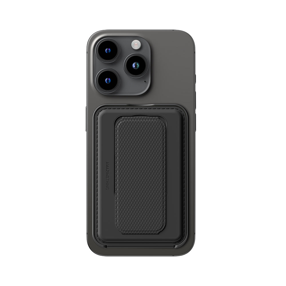 Amazingthing Glamour Link Functional Versatile Grip Stand Magnetic Card Holder Gray
