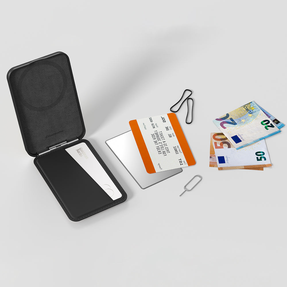 Amazingthing Glamour Link Functional Versatile Magnetic Card Holder with Grip Stand Blue