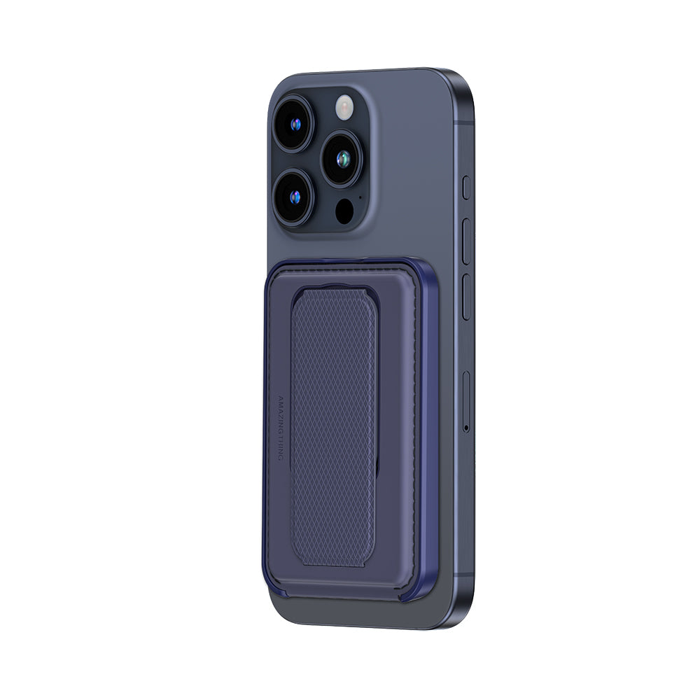 Amazingthing Glamour Link Functional Versatile Grip Stand Magnetic Card Holder Gray