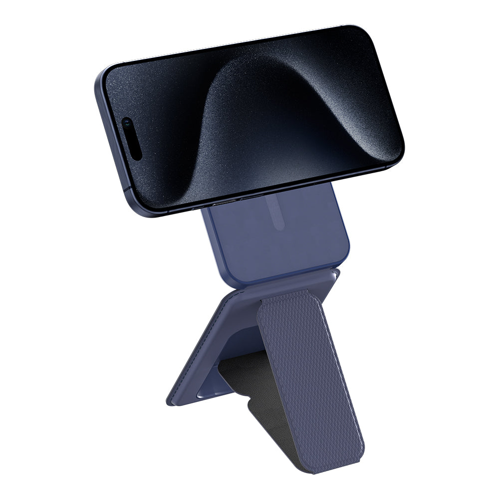 Amazingthing Glamour Link Functional Versatile Magnetic Card Holder with Grip Stand Blue