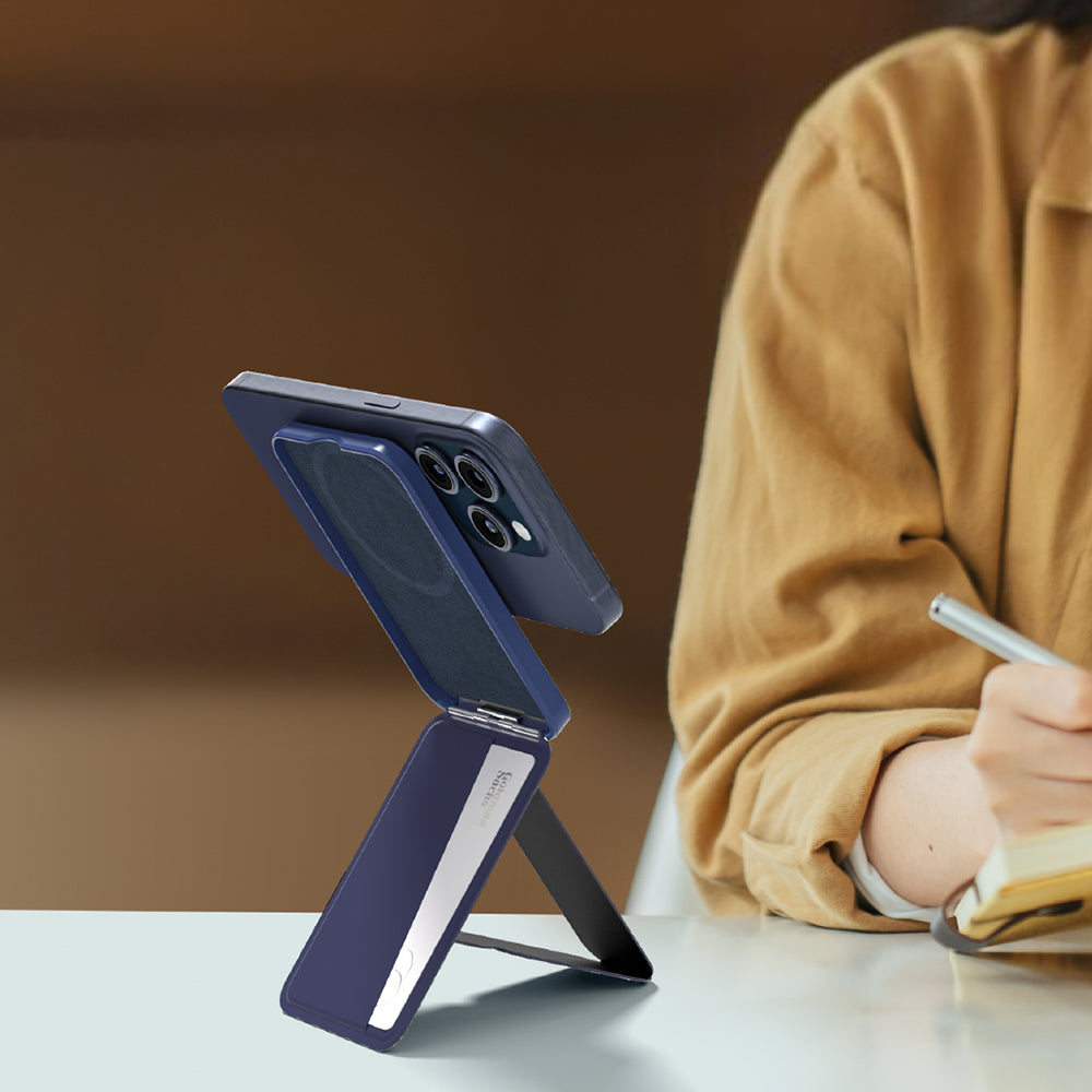 Amazingthing Glamour Link Functional Versatile Magnetic Card Holder with Grip Stand Blue