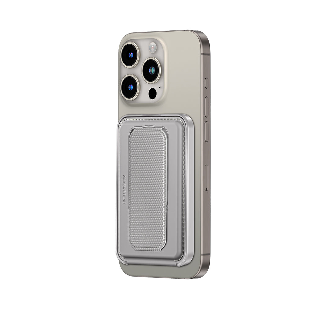 Amazingthing Glamour Link Functional Versatile Grip Stand Magnetic Card Holder Gray