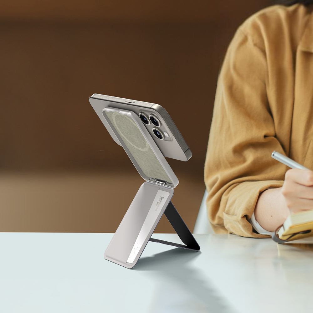 Amazingthing Glamour Link Functional Versatile Magnetic Card Holder with Grip Stand Blue