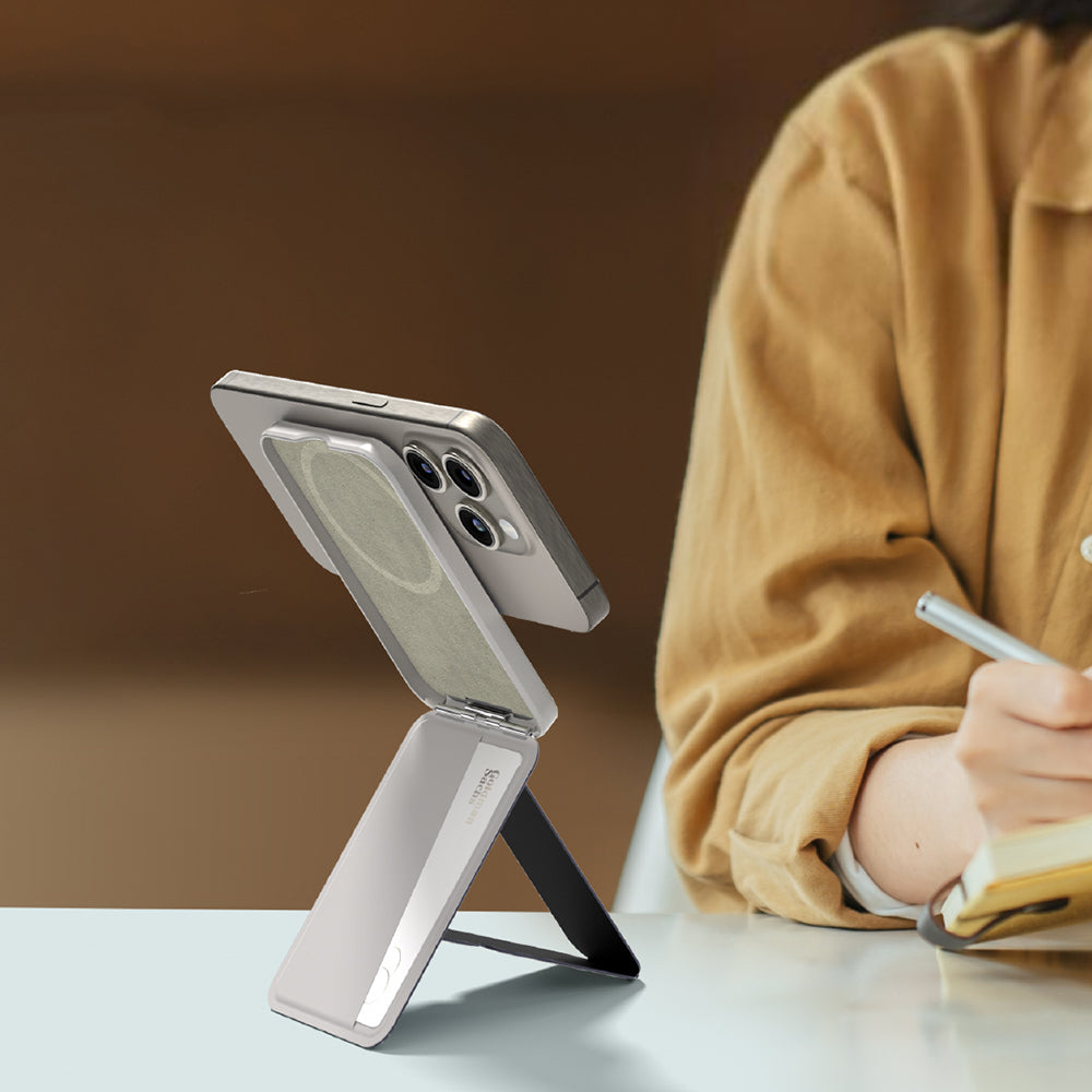 Amazingthing Glamour Link Functional Versatile Magnetic Card Holder with Grip Stand Blue