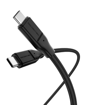 Amazingthing Magcord Serisi Magnetik Örgülü Tasarımlı Type-C to Type-C PD Data ve Şarj Kablosu 60W 1.2M Siyah