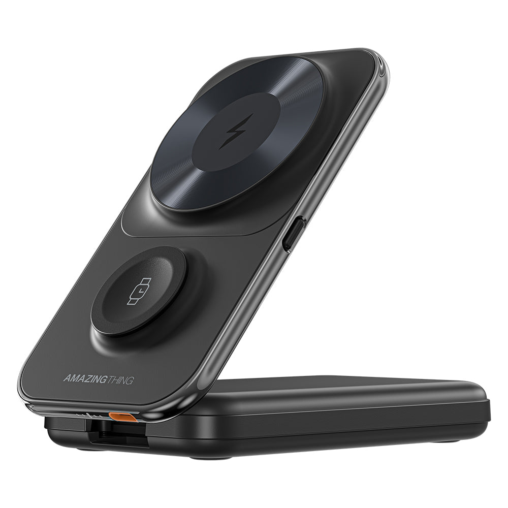 Amazingthing Thunder Pro Mag 6in1 PD22.5W Foldable Stand Wireless Power Bank 8000mAh Black