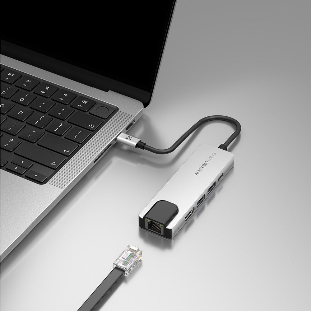 Amazingthing Thunder Pro RJ45 Type-C to HDTV 5in1 4K 60Hz Ethernet Dönüştürücü Adaptör