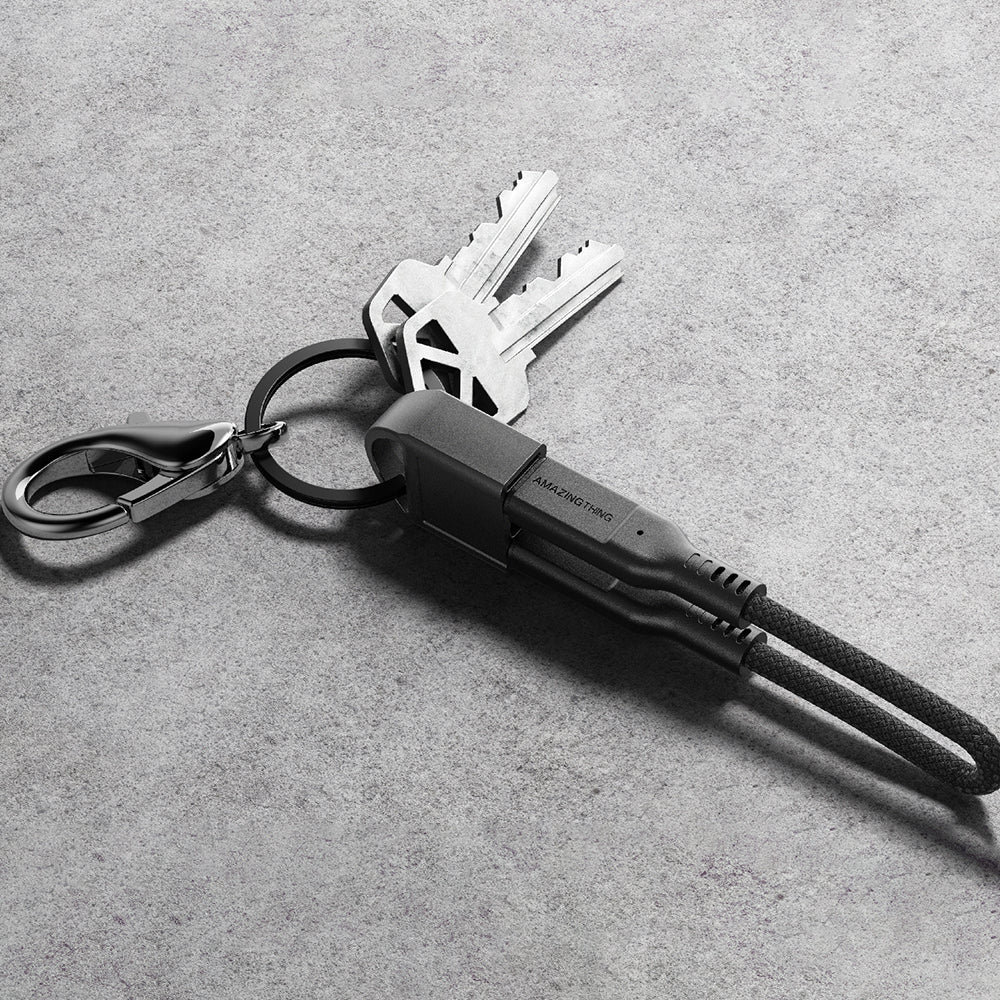 Amazingthing Thunder Pro USB3.2 Gen2 PD3.1 Port Korumalı Type-C to Type-C Kablo 20cm 240W 4K@60Hz Siyah