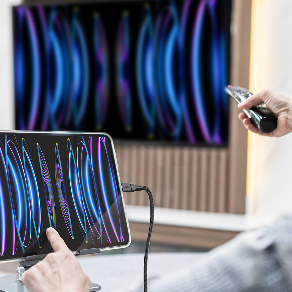 Amazingthing Thunder Pro USB3.2 Gen2 PD3.1 Port Korumalı Type-C to Type-C Kablo 2m 240W 4K@60Hz Siyah