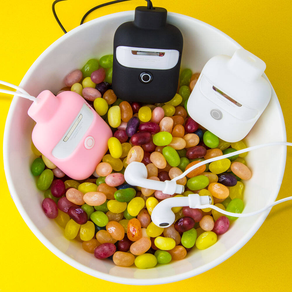 Apple Airpods 2nd Generation Case with Neck Strap Jelly Bean Design Wireless Charging Licensed Switcheasy ColorBuddy Cover White