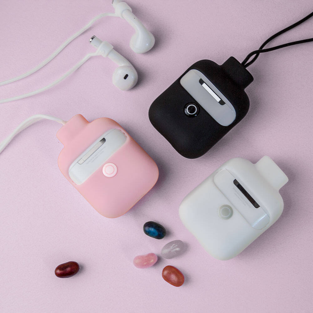 Apple Airpods 2nd Generation Case with Neck Strap Jelly Bean Design Wireless Charging Licensed Switcheasy ColorBuddy Cover White