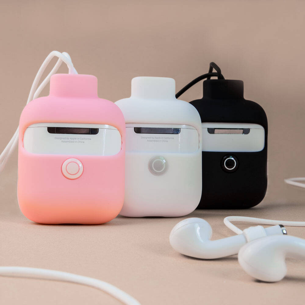 Apple Airpods 2nd Generation Case with Neck Strap Jelly Bean Design Wireless Charging Licensed Switcheasy ColorBuddy Cover White