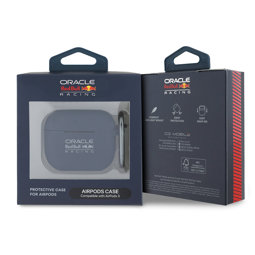 Apple Airpods 3rd Generation Case Redbull Original Licensed Print Logo Silicone Cover with Strap Dark Blue