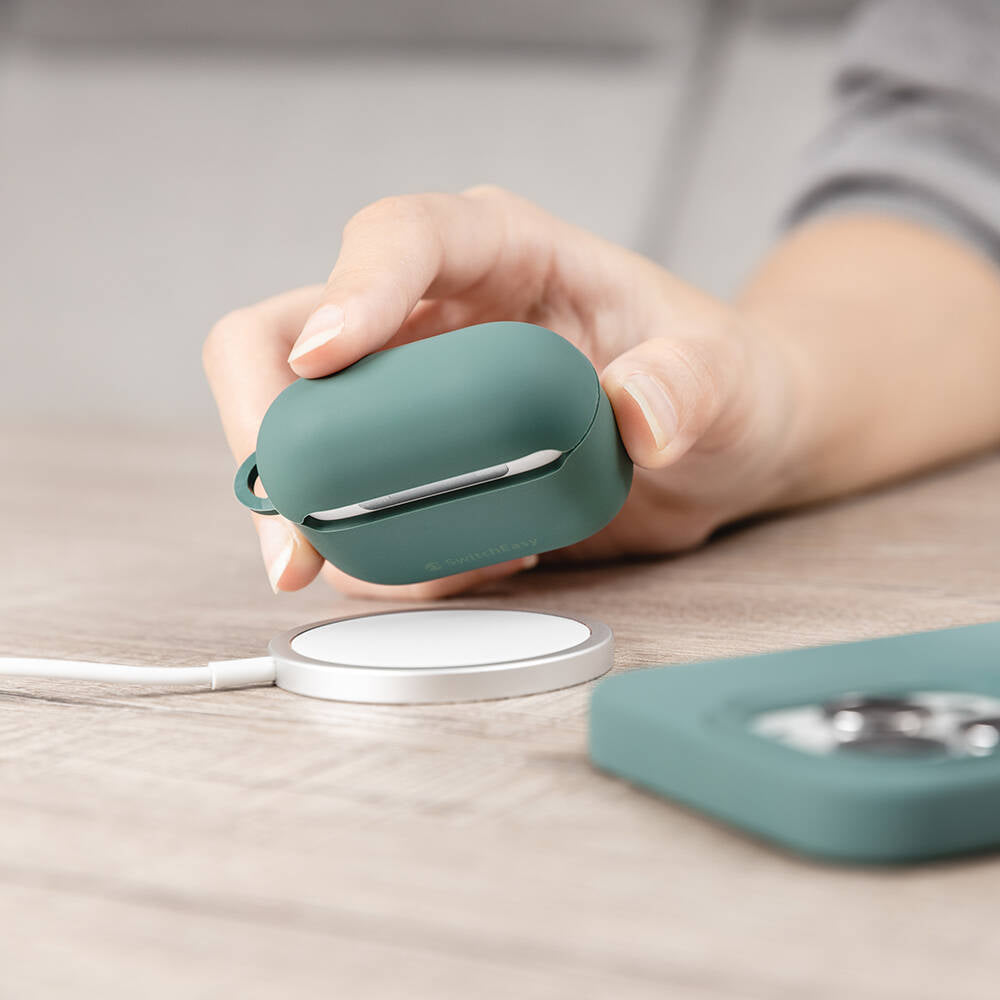 Apple Airpods 3rd Generation Case Soft Touch Liquid Silicone Design Licensed Switcheasy Skin Cover Green