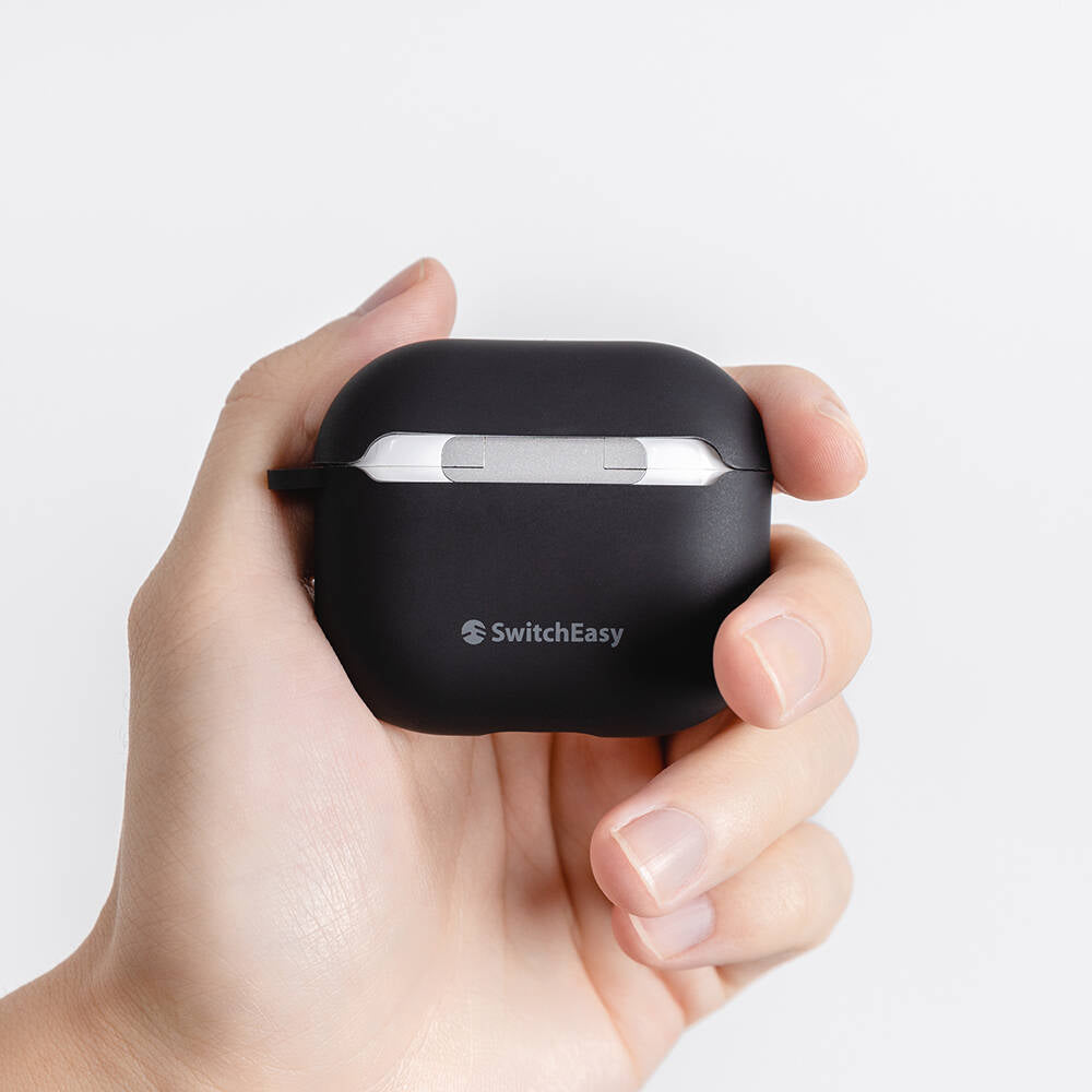 Apple Airpods 3rd Generation Case Soft Touch Liquid Silicone Design Licensed Switcheasy Skin Cover Black