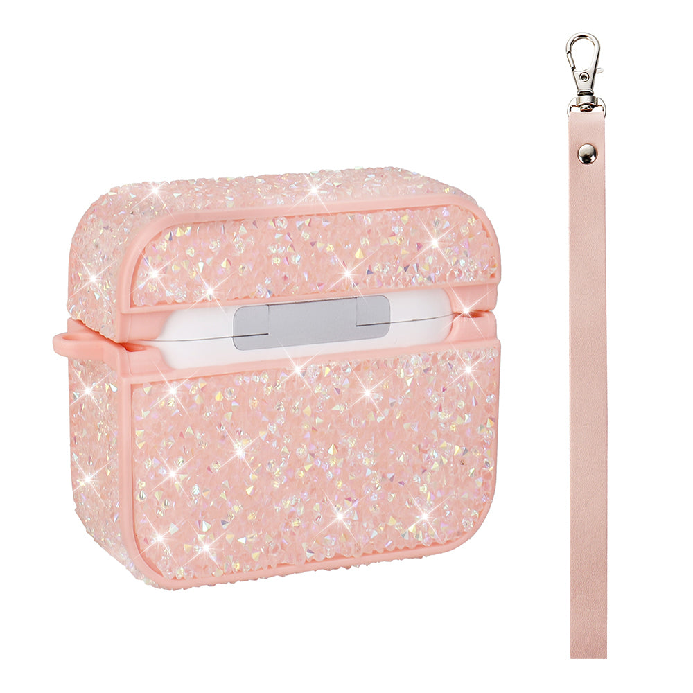 Apple Airpods 3. Nesil Zore Airbag 45 Bilek Askı Aparatlı Simli Şeffaf Kılıf Gri