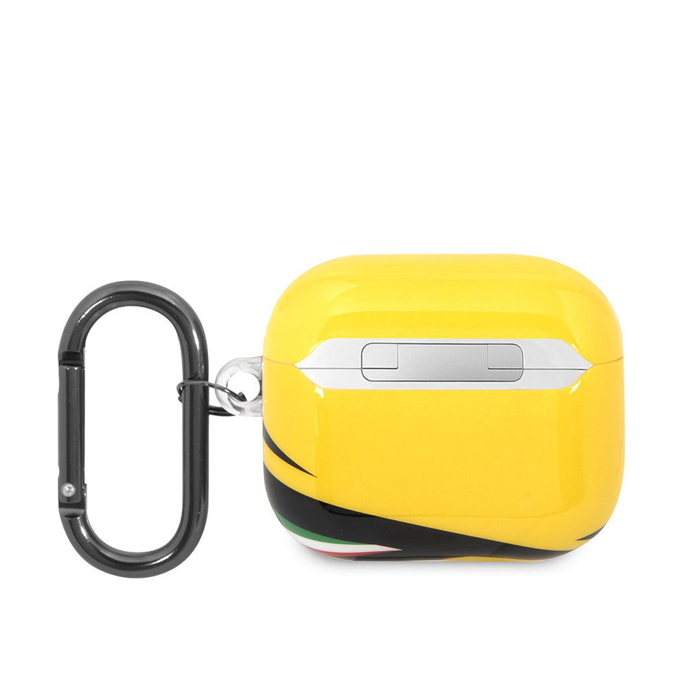 Apple Airpods 3rd Generation Case Ferrari Original Licensed IML Printed Classic Logo TPU Case Yellow