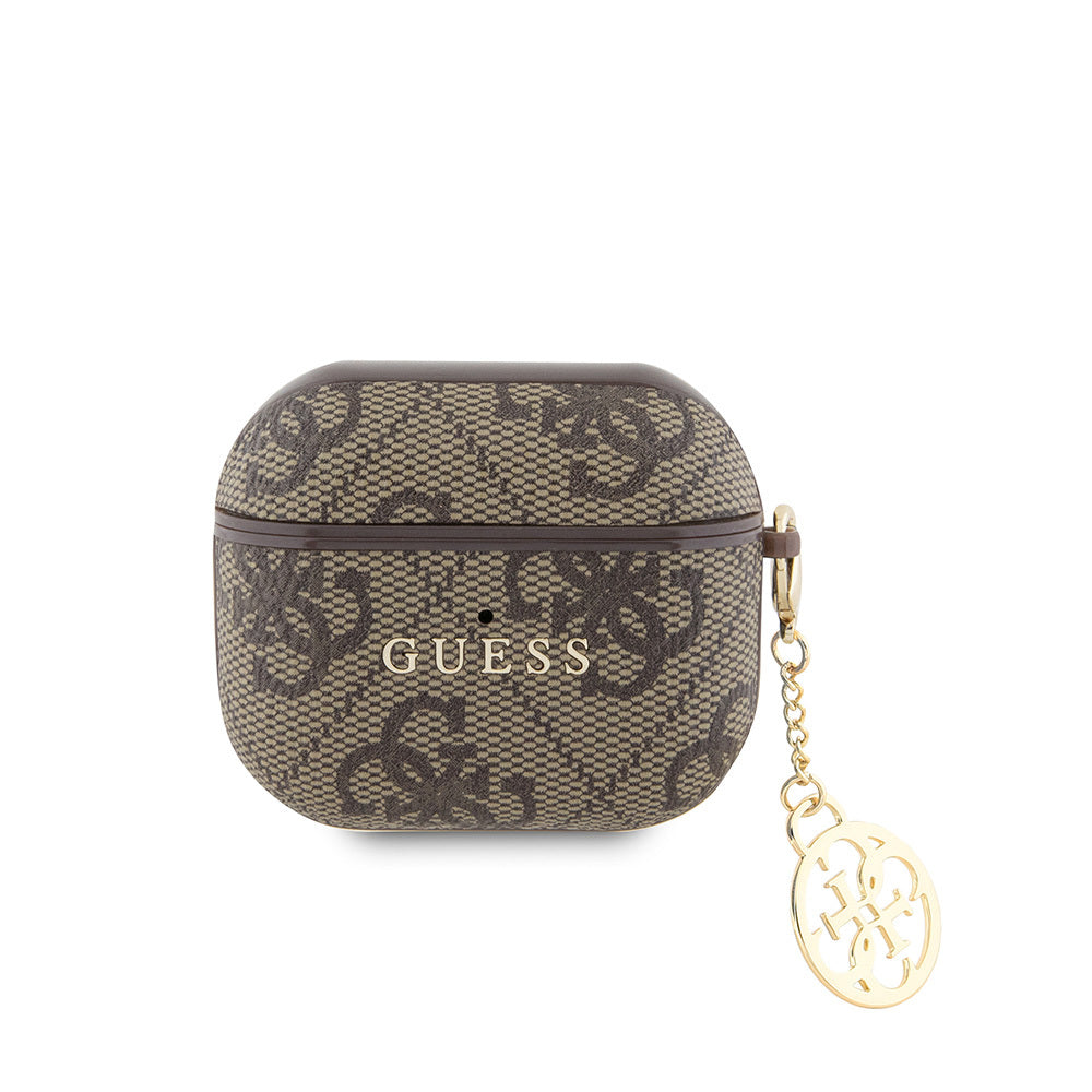 Apple Airpods 3rd Generation Case Guess Original Licensed PU Leather 4G Patterned 4G Plain Strap Case Black