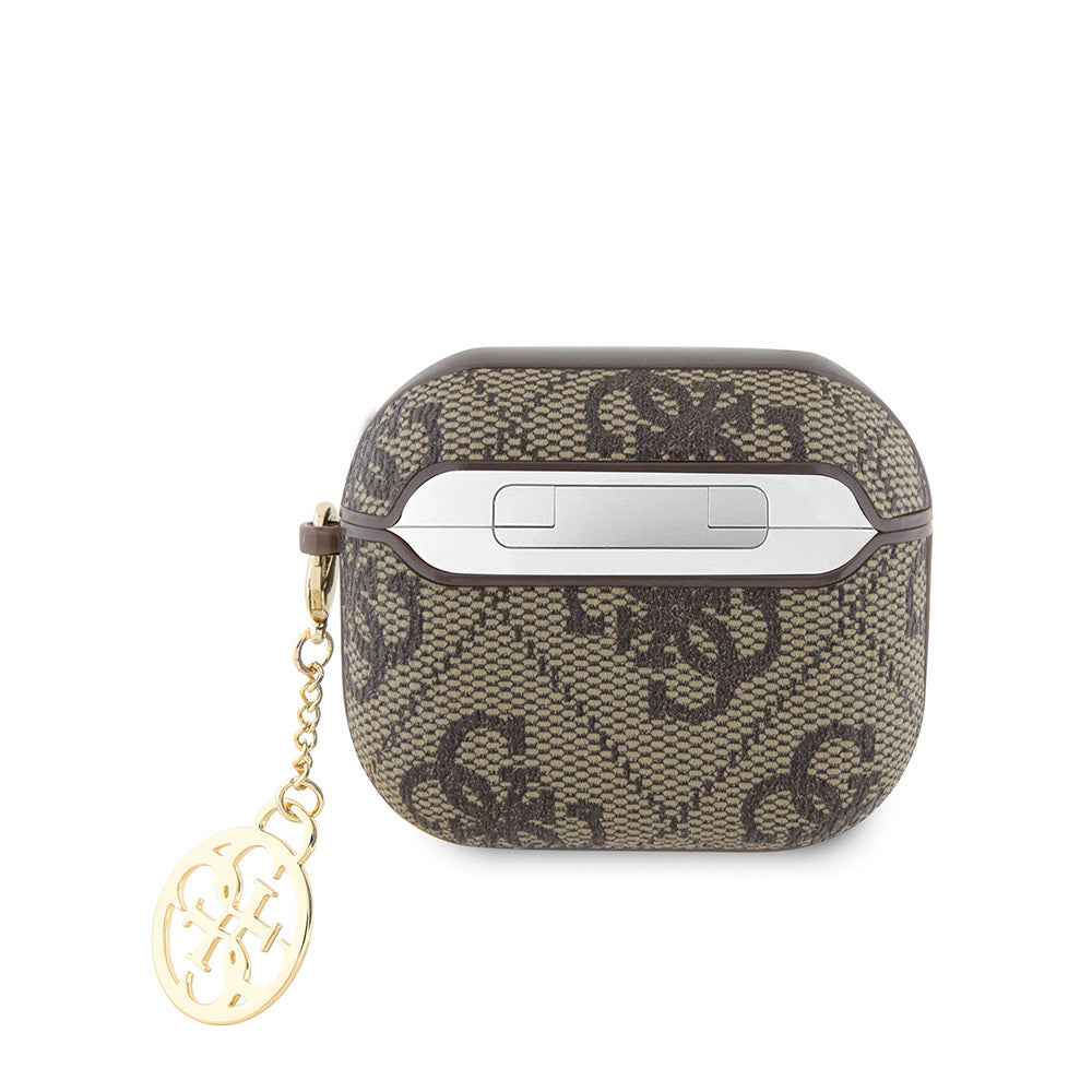 Apple Airpods 3rd Generation Case Guess Original Licensed PU Leather 4G Patterned 4G Plain Shoulder Case Brown