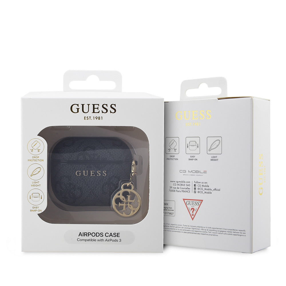 Apple Airpods 3rd Generation Case Guess Original Licensed PU Leather 4G Patterned 4G Plain Strap Case Pink