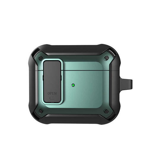 Apple Airpods 3.Nesil Kılıf Wiwu Mecha Kılıf Siyah-Yeşil