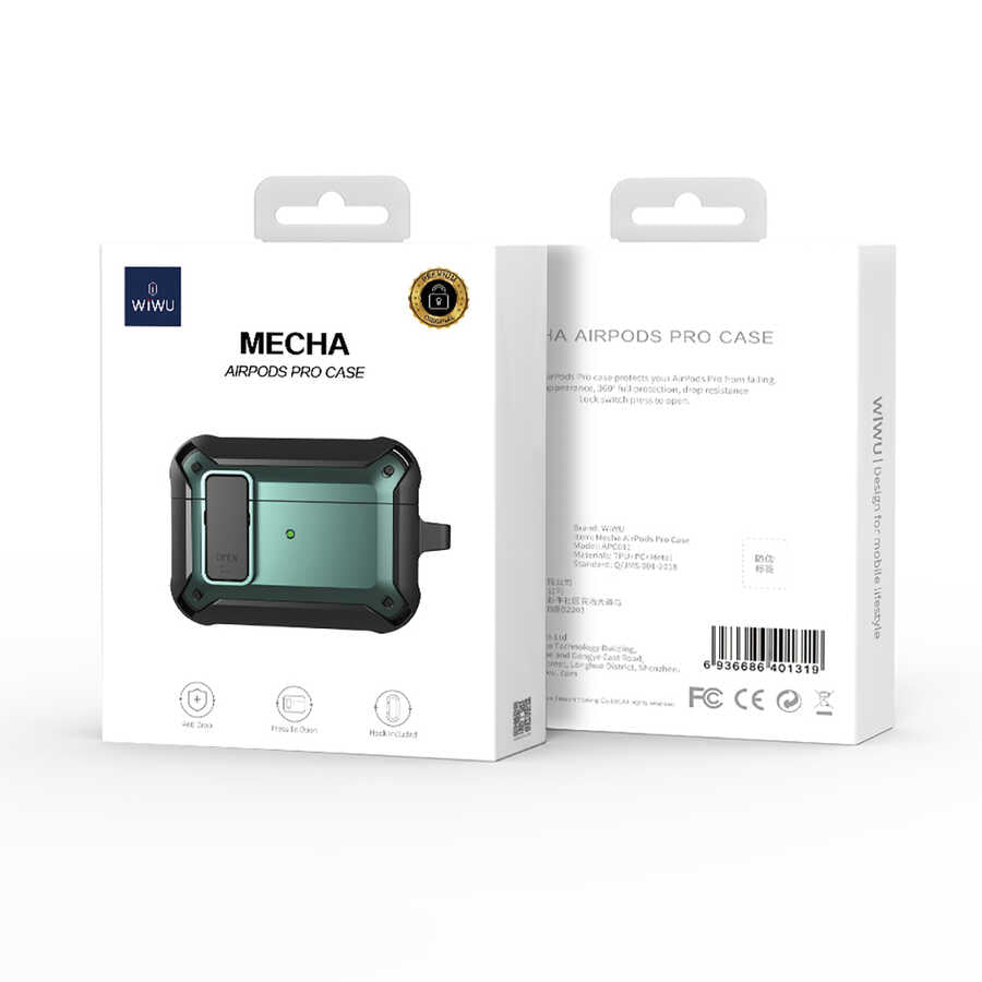 Apple Airpods 3rd Generation Case Wiwu Mecha Case Black-Green