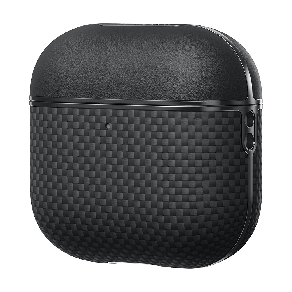 Apple Airpods 4 Case 1500D Aramid Fiber Pitaka Ultra-Slim Classic Series Black-Grey Twill Cover Black-Grey