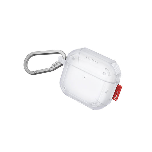 Apple Airpods 4 Kılıf Airbagli Yivli Köşe Tasarımlı 360 Derece Tam Koruma Skinarma Mecha CE Kılıf Beyaz