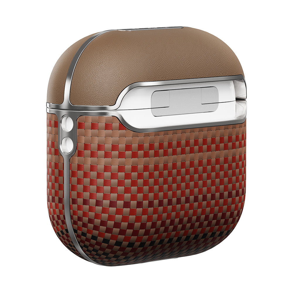 Apple Airpods 4 Case Aramid Fiber Pitaka Tactile Woven Sunset-Moonrise Series Cover Brown