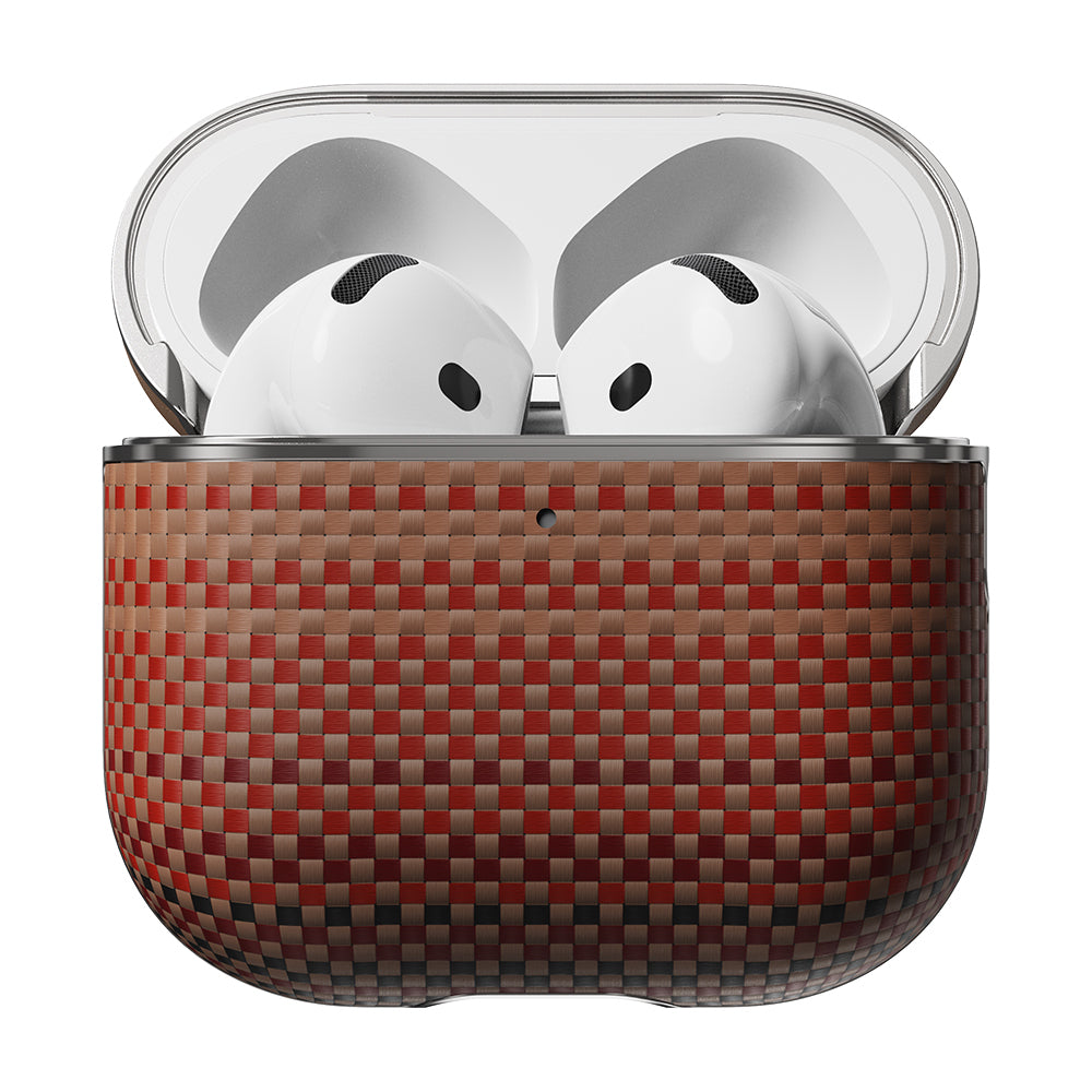 Apple Airpods 4 Case Aramid Fiber Pitaka Tactile Woven Sunset-Moonrise Series Cover Brown