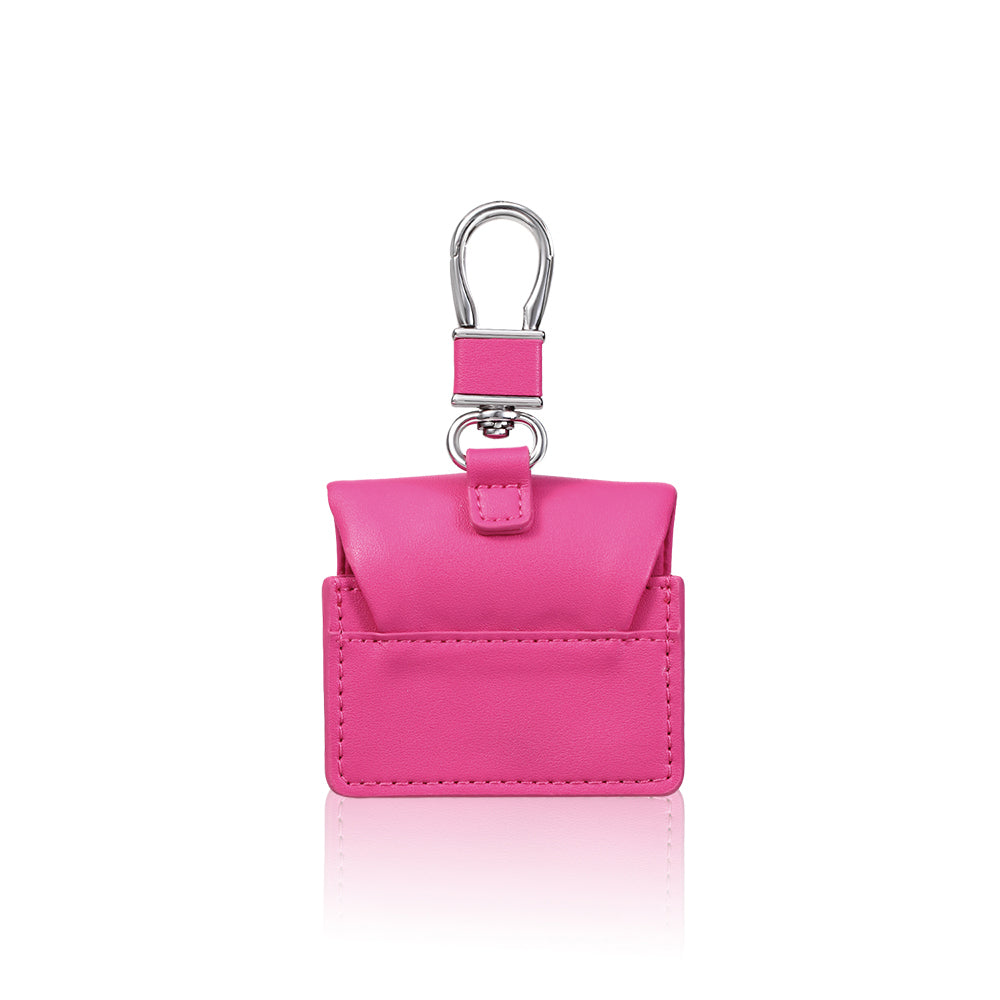 Apple Airpods 4 Kılıf PU Deri Çanta Tasarımlı Taşlı Pynana Sugar Cube Serisi Kapak Pembe