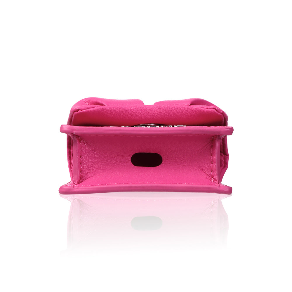 Apple Airpods 4 Kılıf PU Deri Çanta Tasarımlı Taşlı Pynana Sugar Cube Serisi Kapak Bej