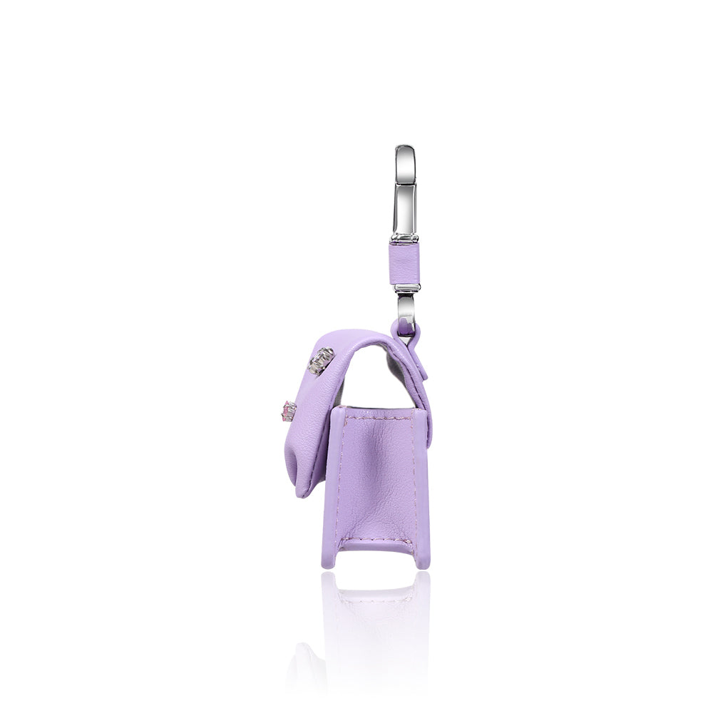Apple Airpods 4 Case PU Leather Bag Design Stone Pynana Sugar Cube Series Cover Purple
